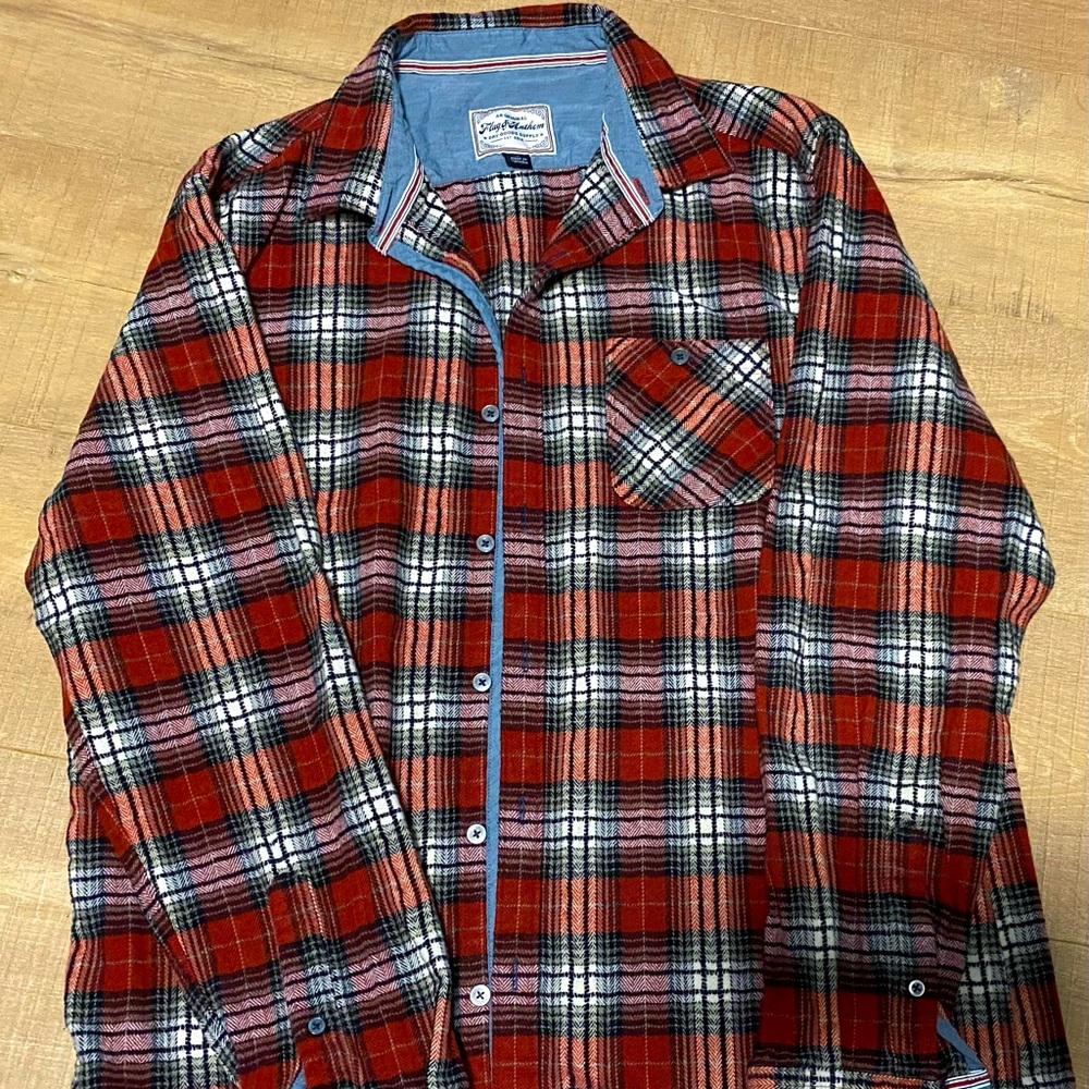 Flag and Anthem Mens L Flannel shirt